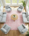 Mediterranean Lattice Collection Area Rug - Santorini (Pink) Square Pink  lifestyle 61