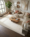 Solid Shag Seaside Collection Area Rug - Azure Cove (Ivory) Rectangle Ivory  lifestyle 30