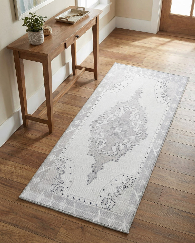 Heritage Elegance Collection Area Rug -  Winterthur (white Gray) Runner white Gray  lifestyle 46