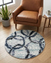 Santa Fe Trails Collection Area Rug -  Taos Round Ivory  lifestyle 47