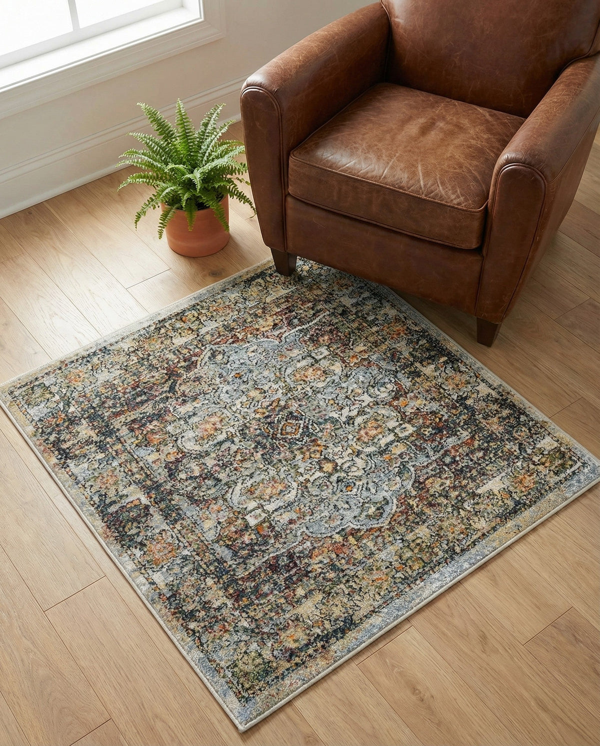 Savannah Soiree Collection Area Rug -  Everglade (Ivory) Square Ivory  lifestyle 106