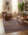 Thar Cotton Collection Area Rug - Alleppey Rectangle Multi Black  lifestyle 11