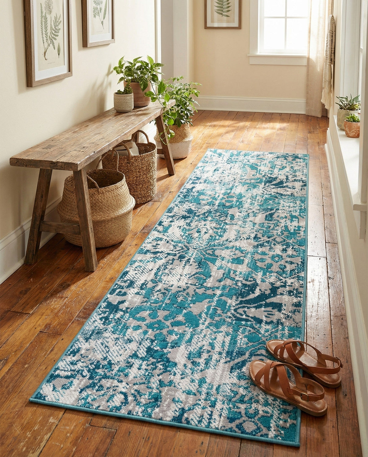 Geneva Terrace Collection Area Rug -  Morges Runner Blue  lifestyle 105