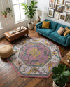Arcadia Rugs Collection Area Rug - Eden (Pink) Octagon Pink  lifestyle 51