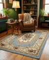 Versailles Elegance Collection Area Rug -  Louveciennes (Light Blue) Rectangle Light Blue  lifestyle 4