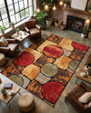 Bistro Lounge Collection Area Rug -  Cappuccino Rectangle Multi  lifestyle 4
