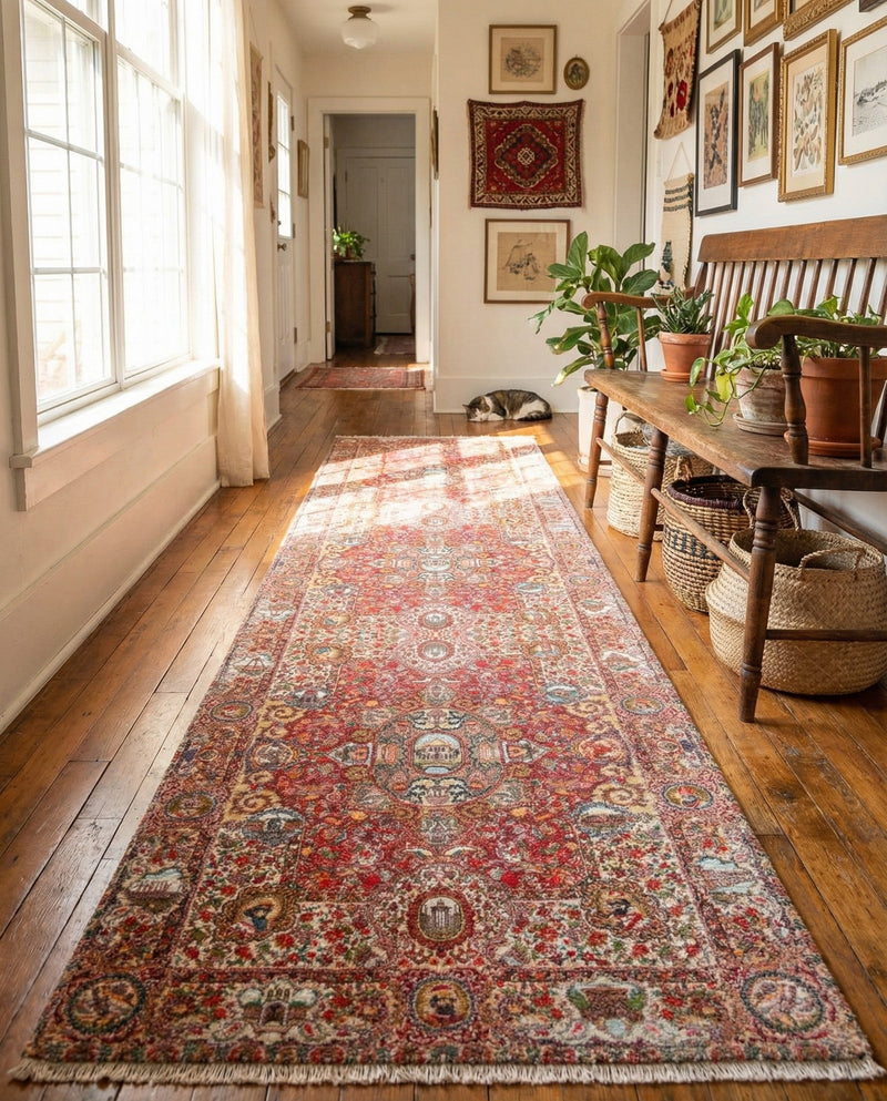 Bazaar Chic Collection Area Rug -  Khouribga Runner Rust Red  lifestyle 43