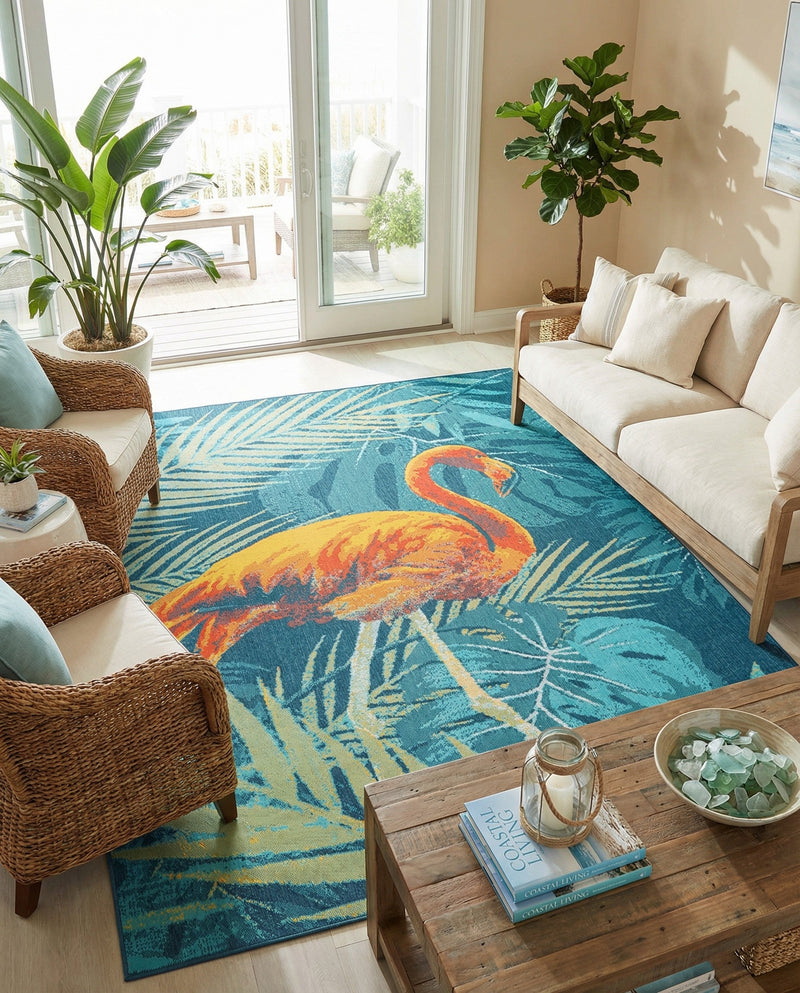 Seaside Haven Rugs Collection Area Rug -  Tidepool Rectangle Multi  lifestyle 14
