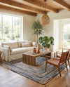 Woven Udaipur Collection Area Rug - Sahara Rectangle Blue and Natural  lifestyle 20