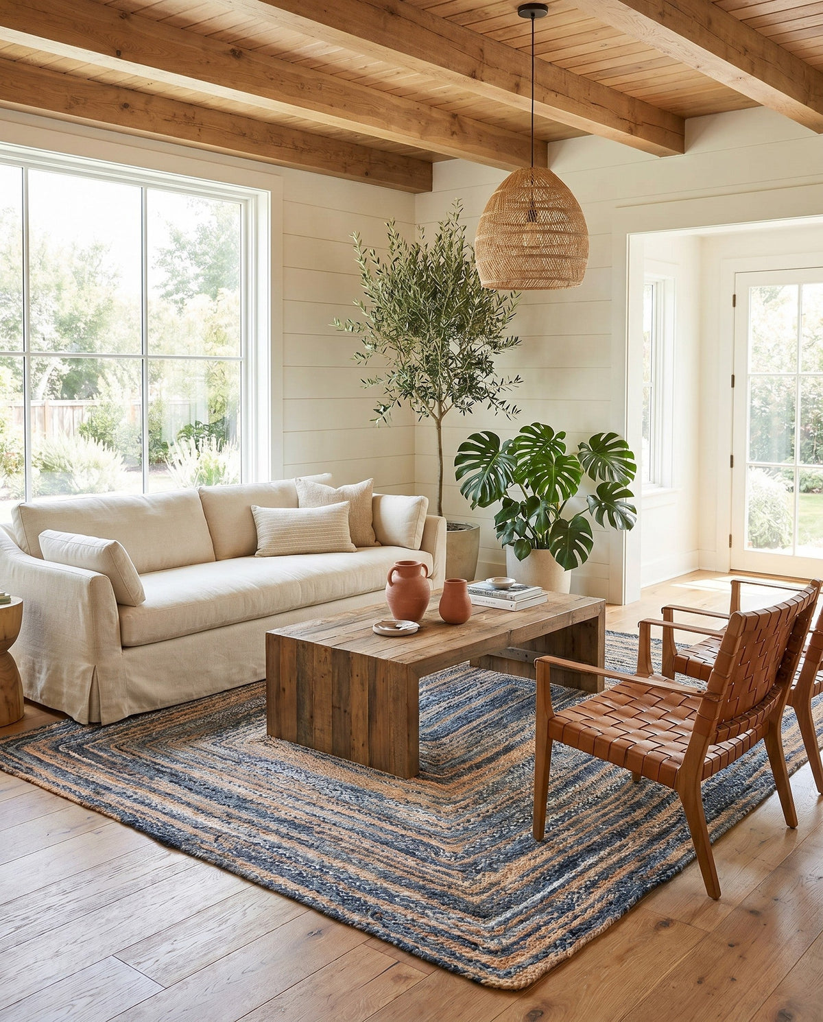 Woven Udaipur Collection Area Rug - Sahara Rectangle Blue and Natural  lifestyle 20