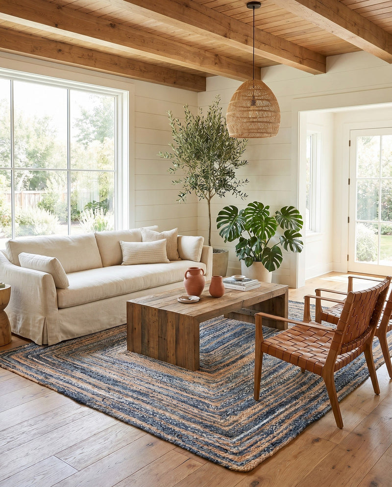 Woven Udaipur Collection Area Rug - Sahara Rectangle Blue and Natural  lifestyle 20