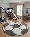 Wonder Tykes Collection Area Rug -  Mirth Round Black and White  lifestyle 22