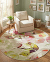 Venetian Elegance Collection Area Rug -  Marghera Round Ivory  lifestyle 65
