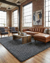 Cozy Comfort Shag Collection Area Rug - Haven (Pebble Gray) Rectangle Pebble Gray  lifestyle 12