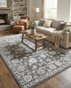 Charleston Elegance Collection Area Rug -  Seaport (Gray) Rectangle Gray  lifestyle 19