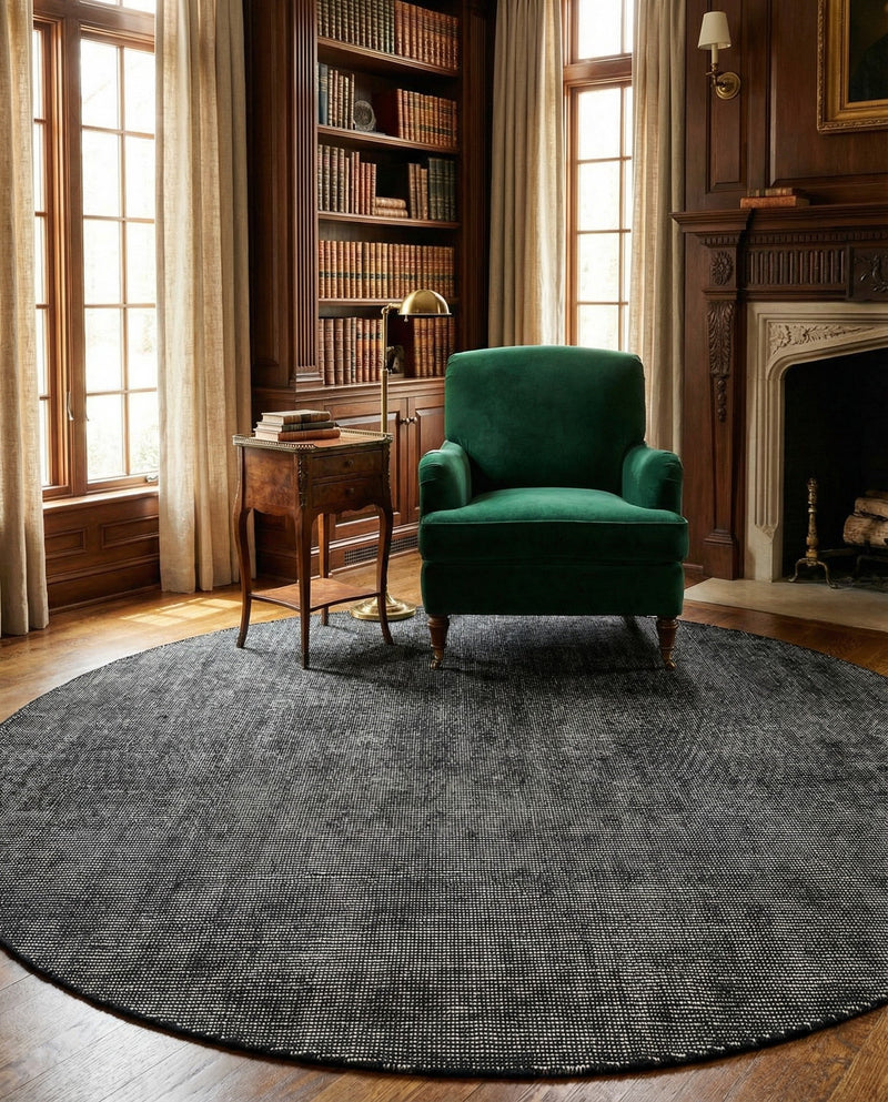Berkshire Estate Collection Area Rug - Windsor (Blackberry) Round Blackberry  lifestyle 78