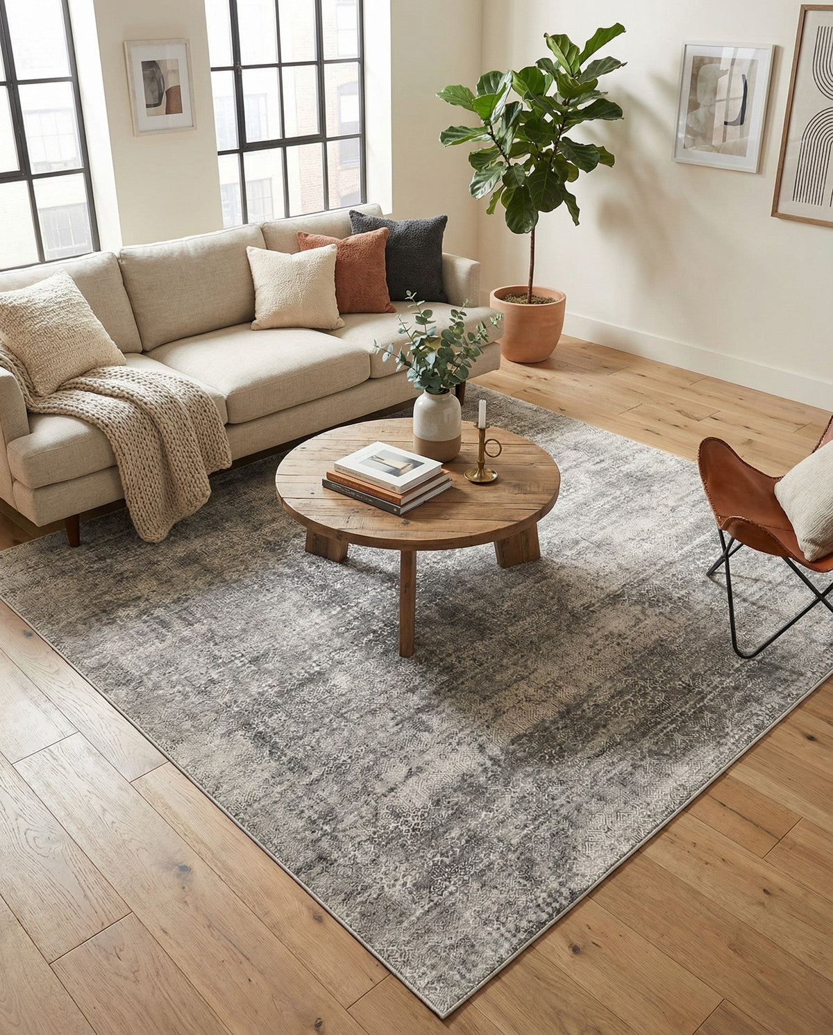 Bloomsbury Elegance Collection Area Rug -  Pimlico Square Gray  lifestyle 162