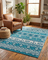 Geneva Terrace Collection Area Rug - Montreux Rectangle Blue  lifestyle 42