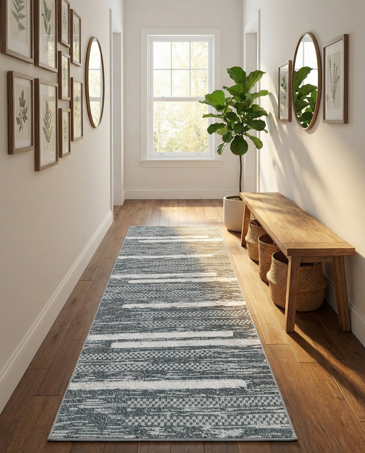 Cathedral Elegance Collection Area Rug - Chapel Runner Gray  lifestyle 147