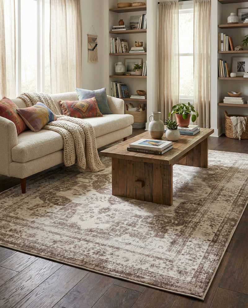 Riviera Elegance Collection Area Rug -  Menton (Beige) Rectangle Beige  lifestyle 26