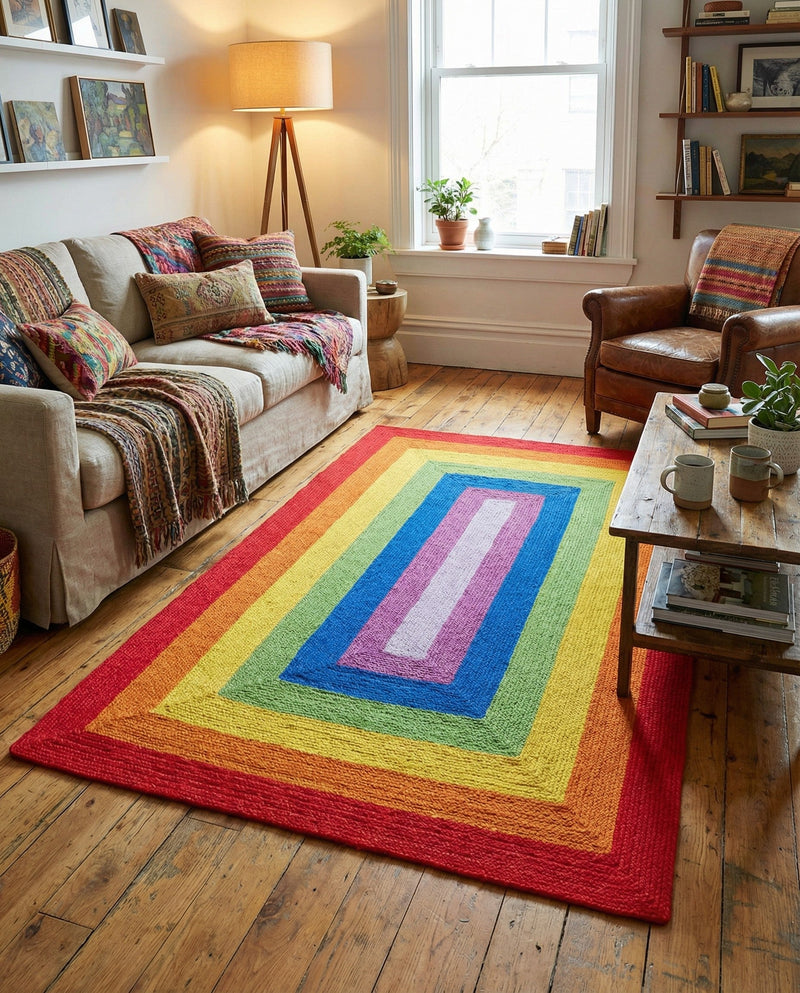 Sunset Isle Wool Braids Collection Area Rug - Paradise Rectangle Multi  lifestyle 16