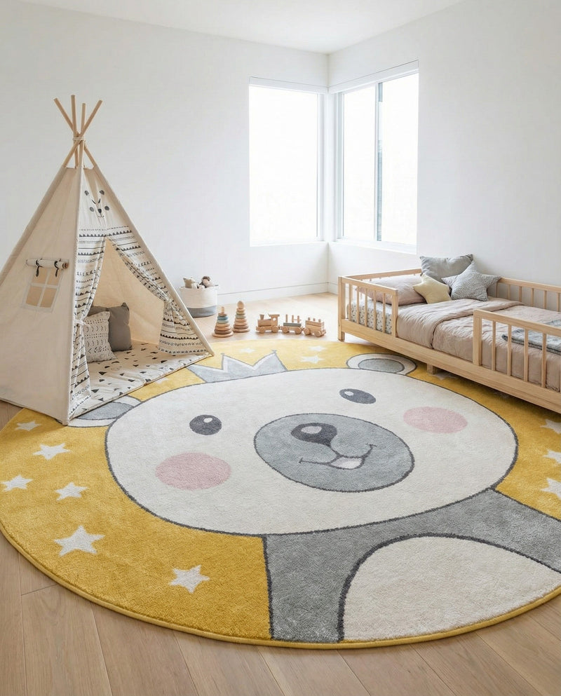 Wonder Tykes Collection Area Rug -  Enchant Round Yellow  lifestyle 11