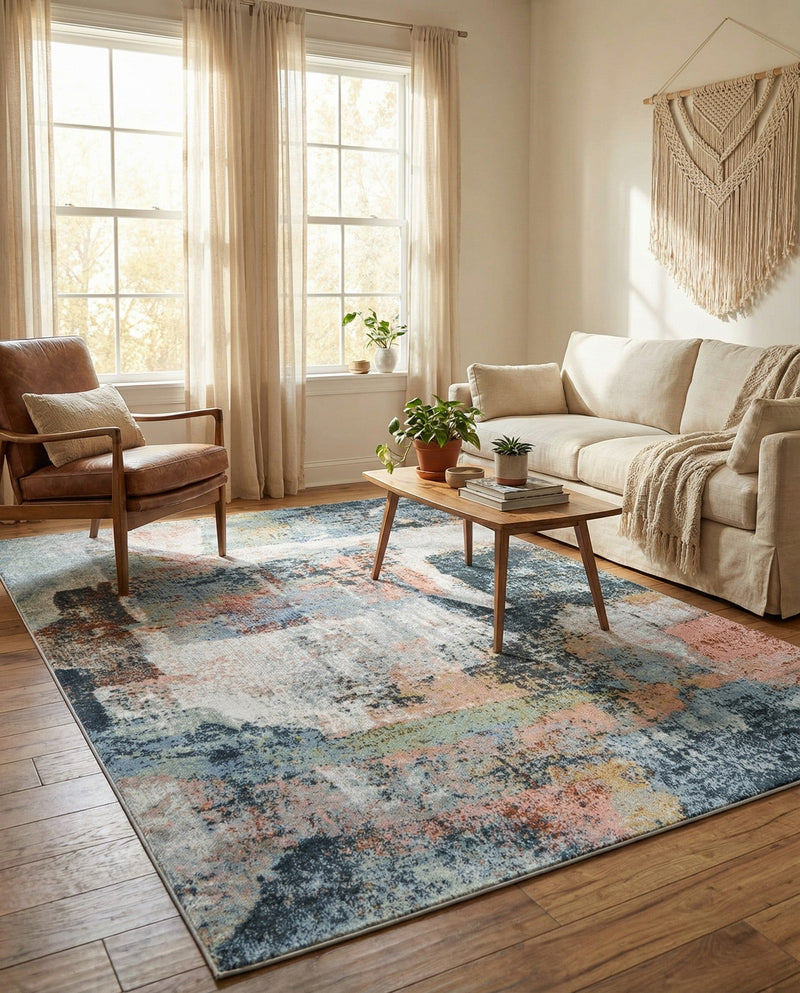 Aegean Elegance Washables Collection Area Rug -  Hydra Rectangle Aegean Blue  lifestyle 23