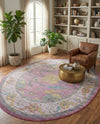 Arcadia Rugs Collection Area Rug - Eden (Pink) Oval Pink  lifestyle 78