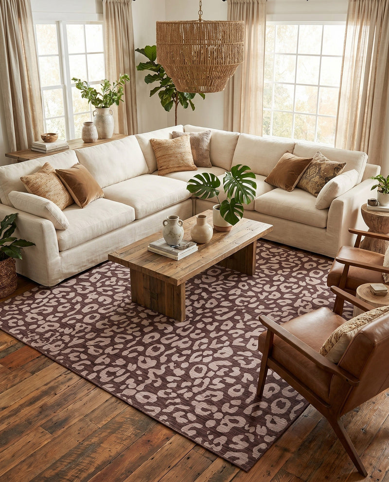 Savannah Escape Collection Area Rug -  Amazon (Brown) Rectangle Brown  lifestyle 3