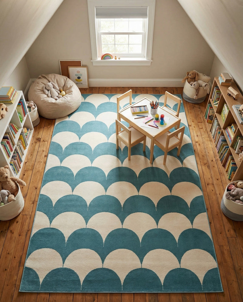 Wonder Tykes Collection Area Rug - Sparklewood Rectangle Sky blue  lifestyle 23