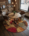 Bistro Lounge Collection Area Rug -  Cappuccino Oval Multi  lifestyle 78