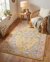 Seville Stripes Collection Area Rug - Cadiz (Yellow) Rectangle Yellow  lifestyle 8