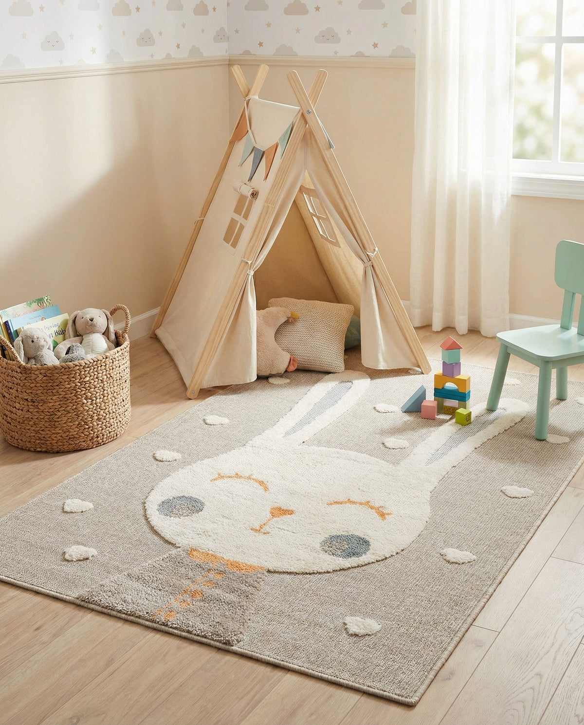 Wonder Tykes Collection Area Rug -  Blisswood Rectangle Peach Blossom  lifestyle 14