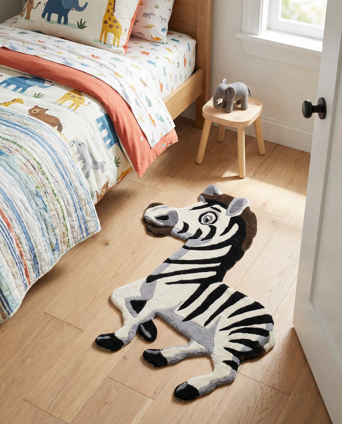 Whimsy Wonders Wool Collection Area Rug -  Marsh Rectangle White and Black  lifestyle 6