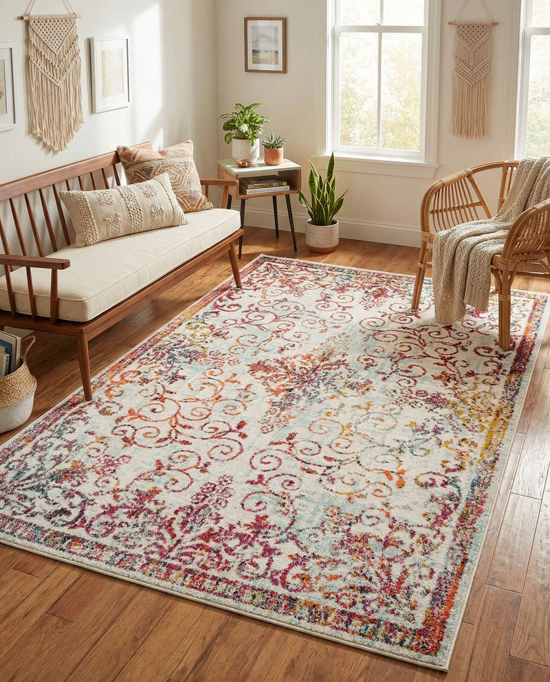 Brighton Terrace Collection Area Rug -  Saltdean Rectangle Ivory  lifestyle 8