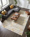 Bloomsbury Elegance Collection Area Rug -  Soho Rectangle Yellow and Gray  lifestyle 38