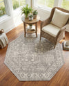 Seville Stripes Collection Area Rug -  Granada (Gray) Octagon Gray  lifestyle 51