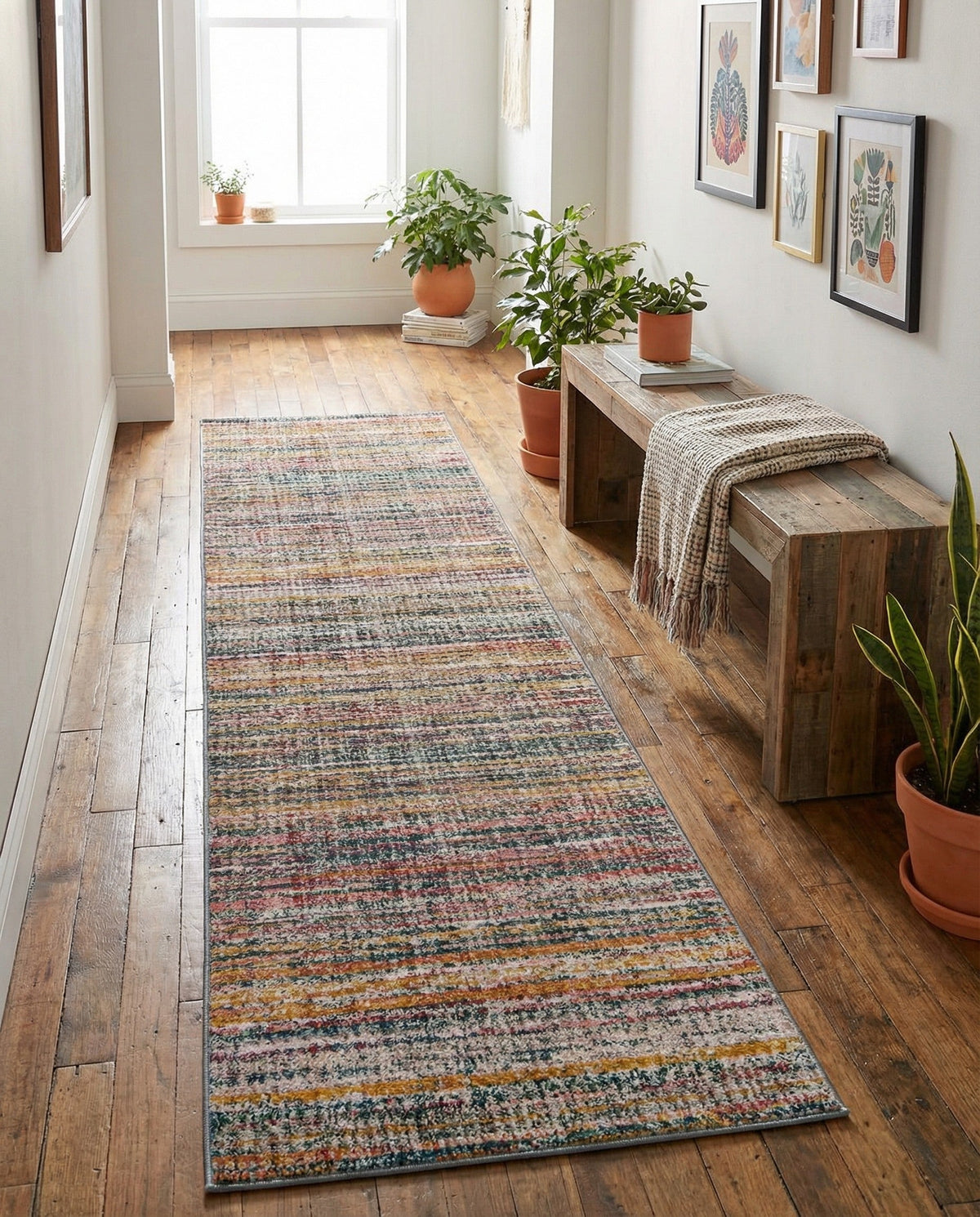 Jewel Oasis Collection Area Rug - Sapphire (Multi) Runner Multi  lifestyle 139