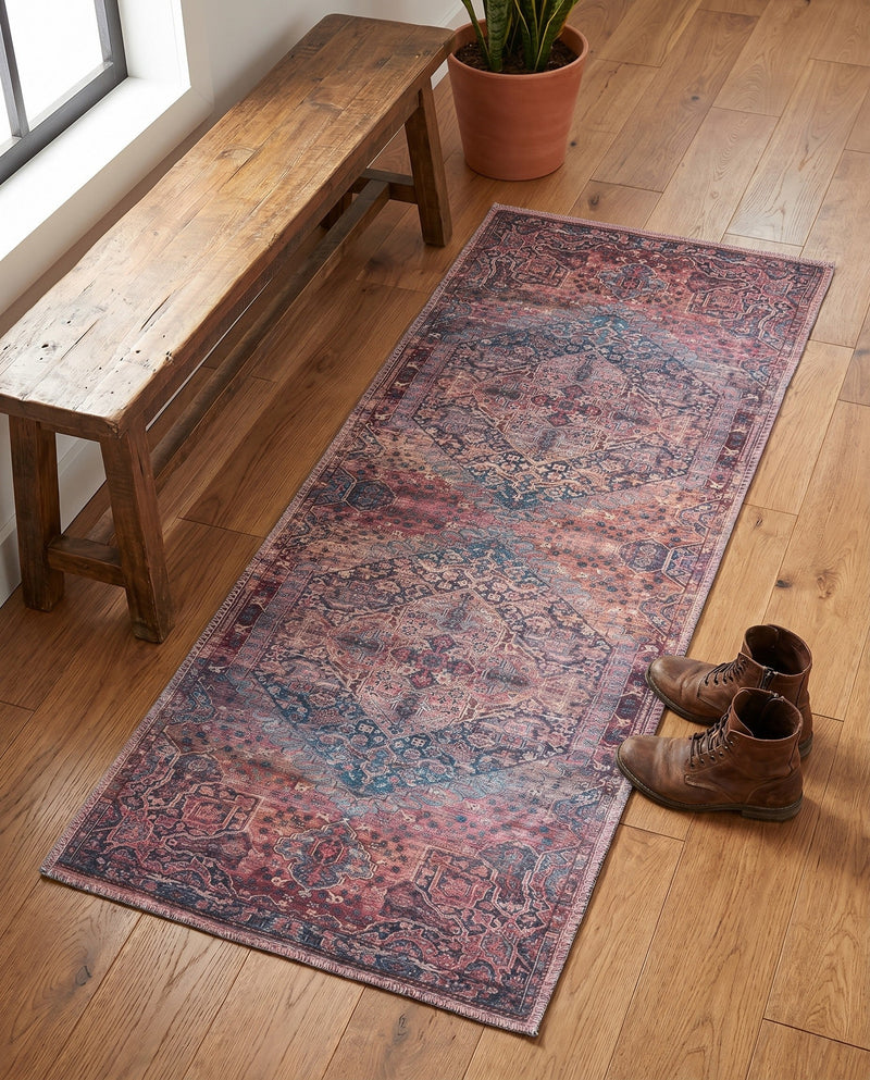 Zahara Oasis Collection Area Rug -  Agadir Runner Antique Rust Red  lifestyle 51