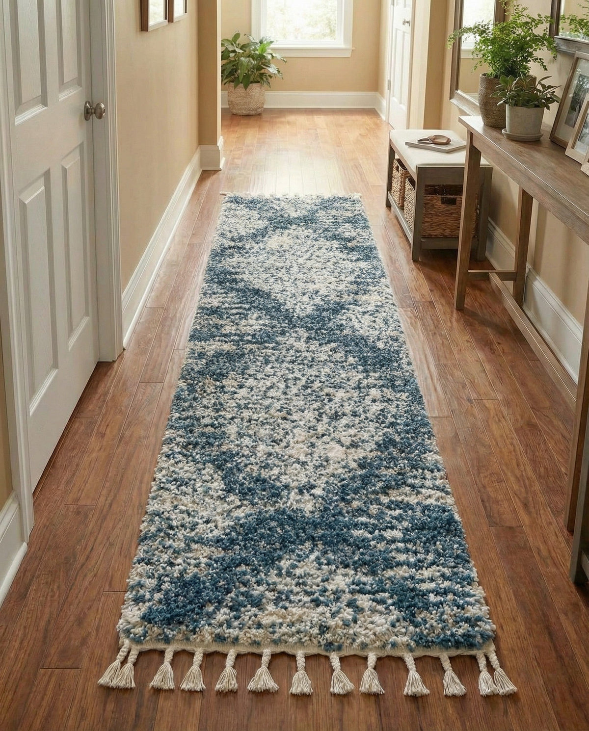 Tranquil Tides Shag Collection Area Rug -  Azure Runner Blue  lifestyle 197