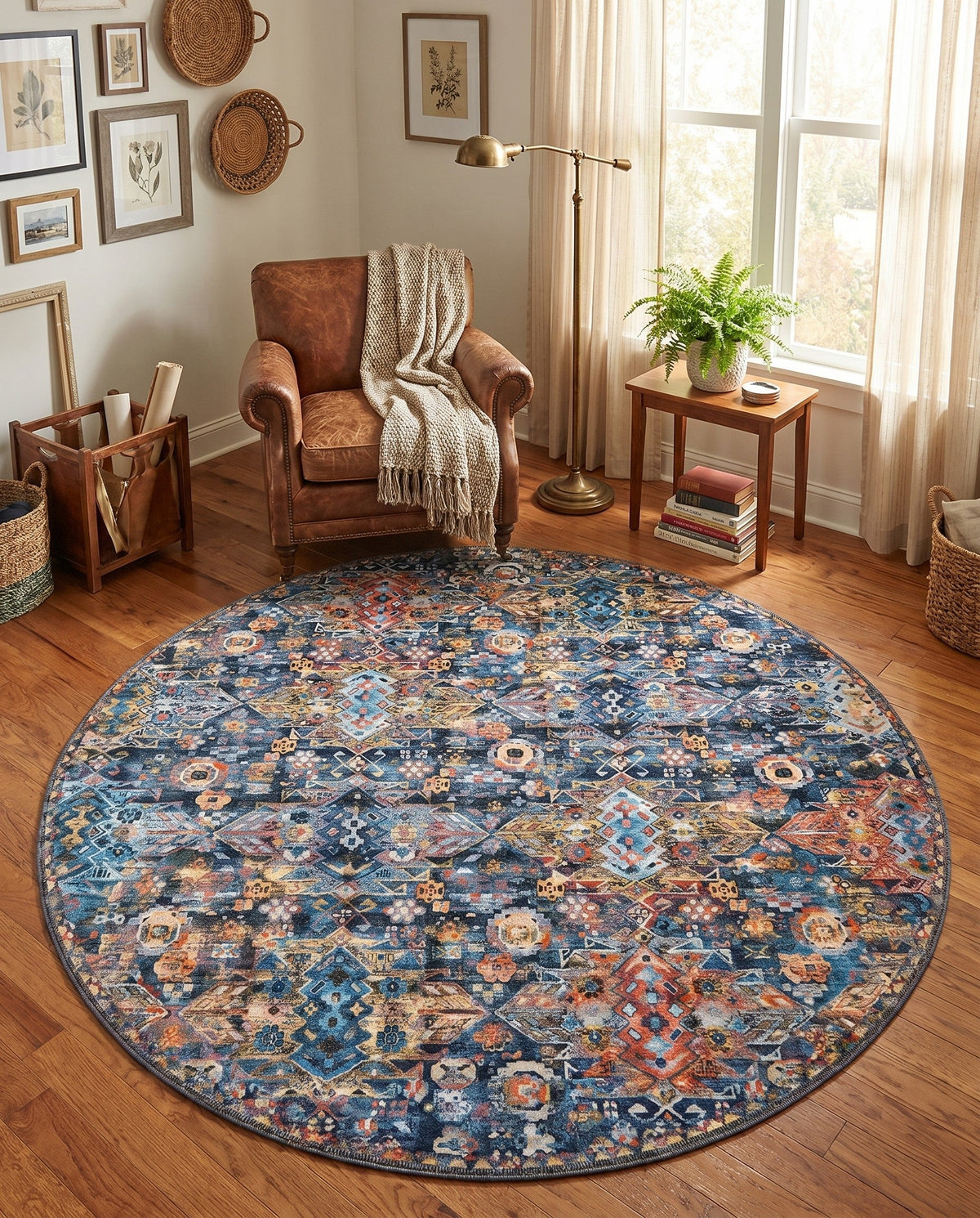 Heritage Elegance Collection Area Rug -  Potala Round Multi  lifestyle 79