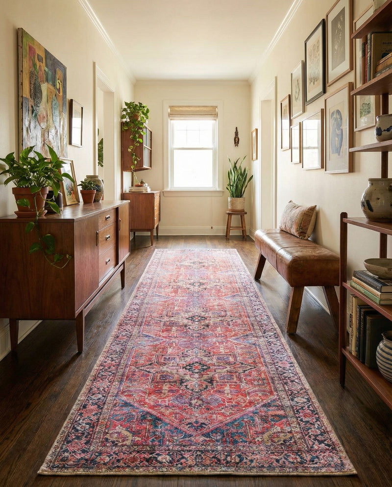 Heritage Elegance Collection Area Rug -  Alhambra Runner Red  lifestyle 73