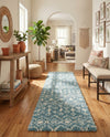 Berber Lattice Shag Collection Area Rug - Atlas (Light Blue) Runner Light Blue  lifestyle 60