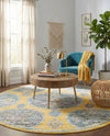 Arcadia Rugs Collection Area Rug -  Atlantis (Yellow) Round Yellow  lifestyle 65