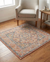 Seville Stripes Collection Area Rug - Cadiz (Brick Red) Square Brick Red  lifestyle 35