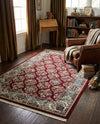 Persian Elegance Collection Area Rug -  Yazd Rectangle Burgundy  lifestyle 12