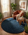 Eternal Plush Oasis Collection Area Rug -  Tranquility (Cobalt) Round Cobalt  lifestyle 65