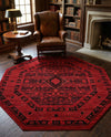 Samarkand Elegance Collection Area Rug -  Zarafshan Octagon Red  lifestyle 79