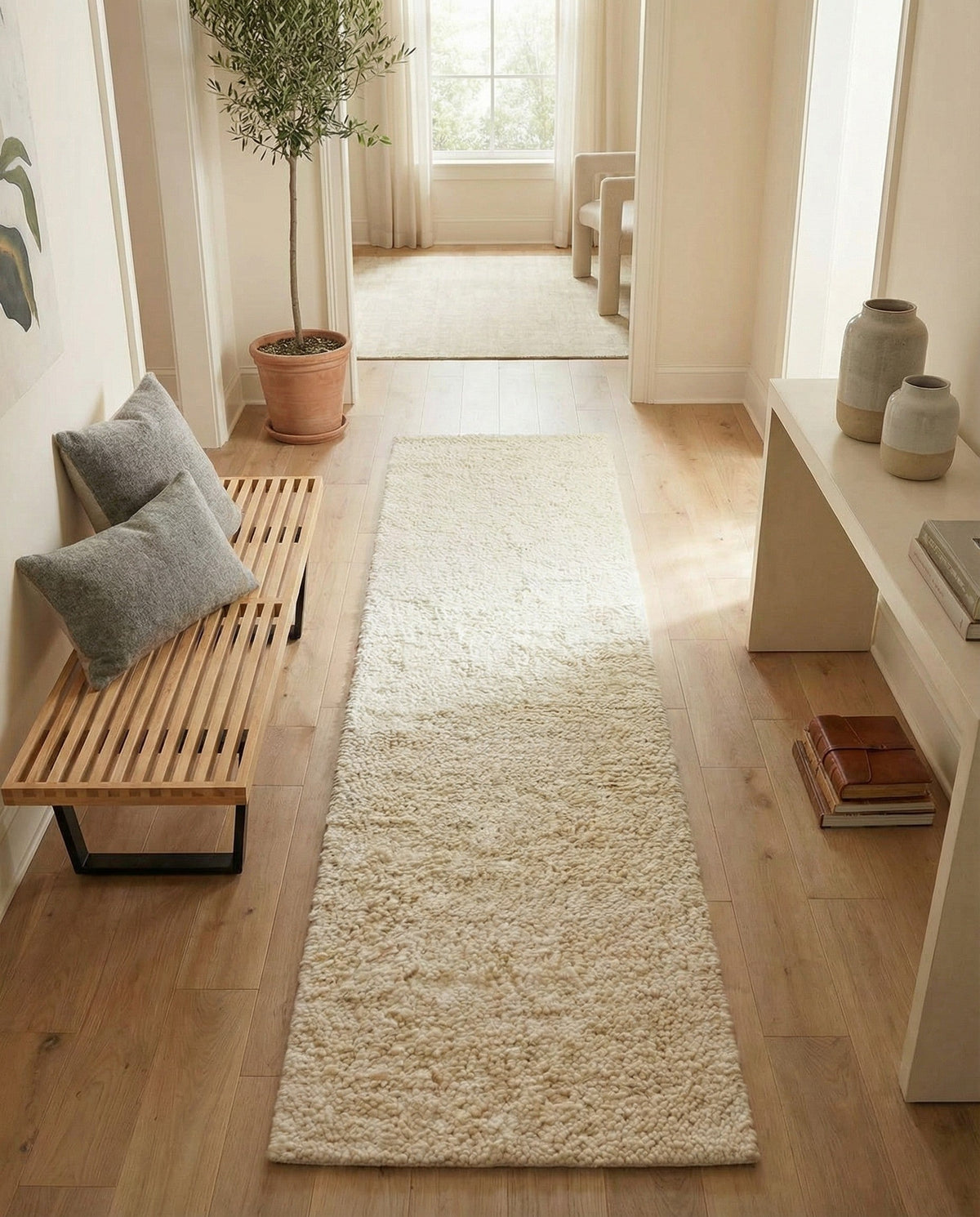 Wellington Luxe Shag Collection Area Rug - Kapiti Runner Moroccan Ivory  lifestyle 157