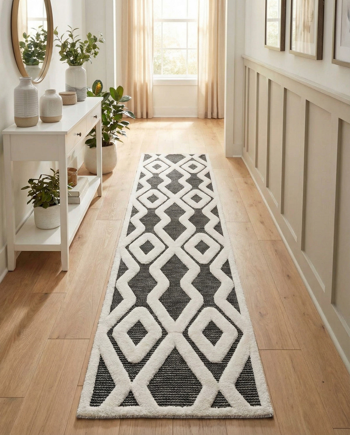 Monochrome Collection Area Rug -  Glacier Runner Gray  lifestyle 97